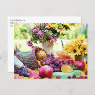 Carte Postale Cornucopia Autumn Harvest Table du chef