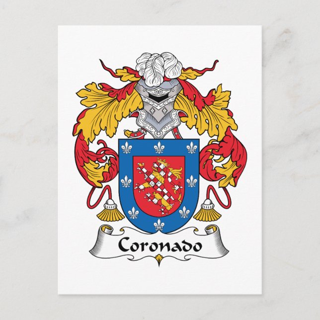 Carte Postale Coronado Family Crest (Devant)