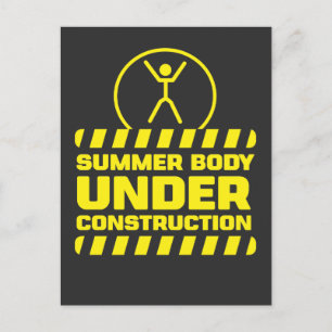 Carte Postale Corps d'été en construction Funny Fitness Excus