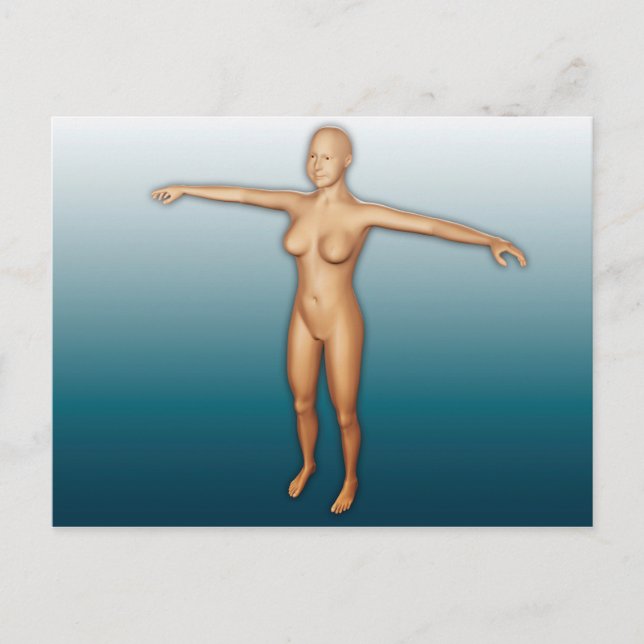 Carte Postale Corps féminin avec bras étendus (Devant)