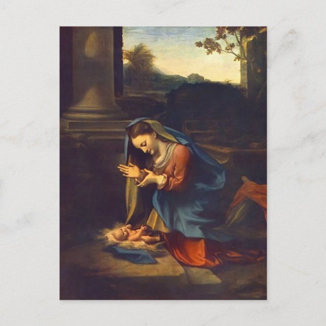 Carte Postale Correggio- Adoration de l'enfant (Devant)