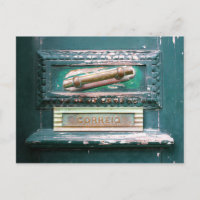 Correio Mail Fente Vieux Porte en Bois Açores Port