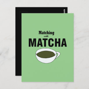 Carte Postale Correspondance Avec Thé Vert Matcha