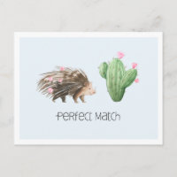 Correspondance parfaite | Cute Porcupine & Cactus 