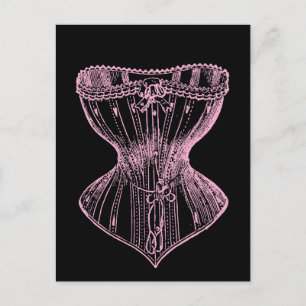Carte Postale Corset victorien vintage rose