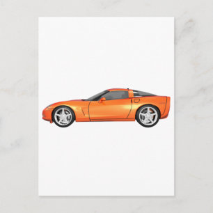 Carte Postale Corvette 2008 : Voiture de sport : Orange Finish :