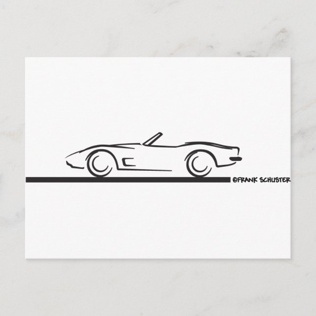 Carte Postale Corvette convertible BLK 1973 (Devant)