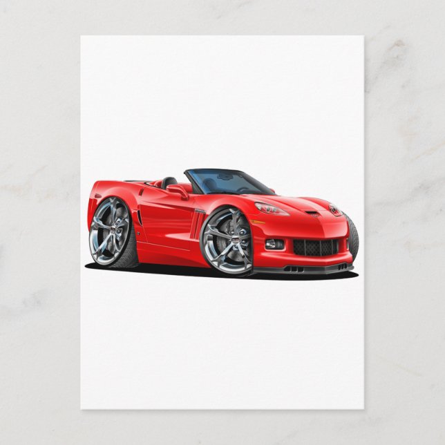 Carte Postale Corvette Red Convertible 2010-12 (Devant)
