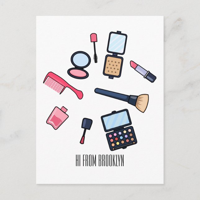 Carte Postale Cosmétique / maquillage illustration (Devant)