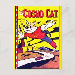 Carte Postale Cosmo Cat No.5, Funny Vintage Comic Book Cover