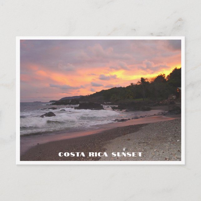 Carte Postale Costa Rica Coucher de soleil sur la plage (Devant)