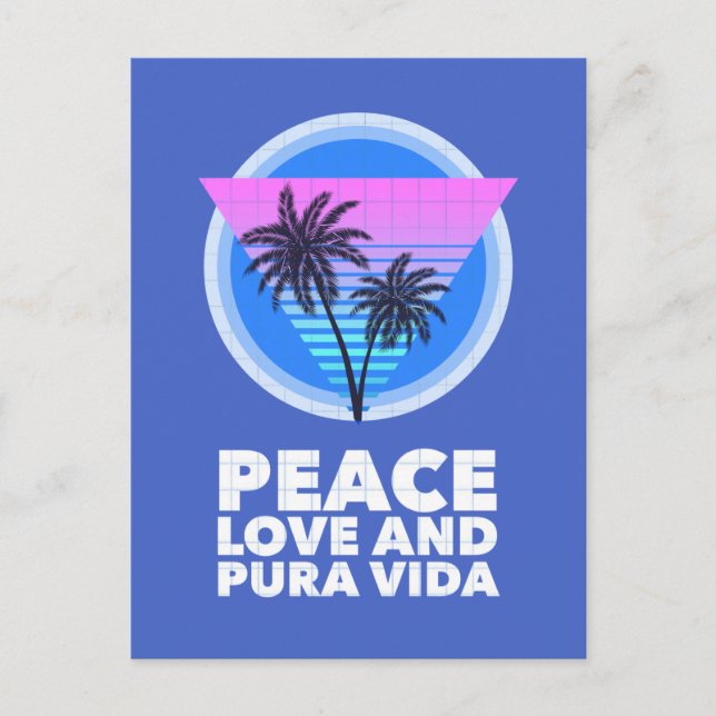Carte Postale Costa Rica Peace Love et Pura Vida (Devant)