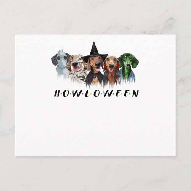 Carte Postale costume dachshund halloween t-shirt halloween hall (Devant)