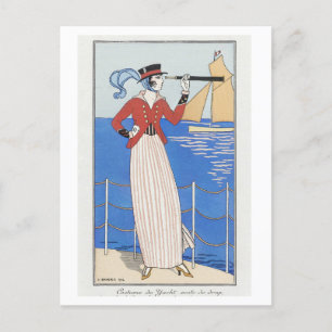 Carte Postale Costume d'art raffiné de Yacht No.164 par Barbier