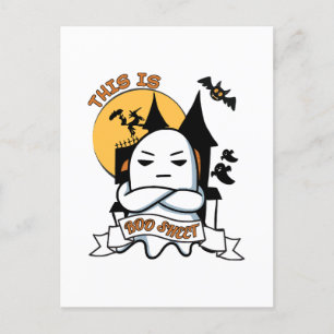 Carte Postale Costume d'Halloween fantôme Boo drôle