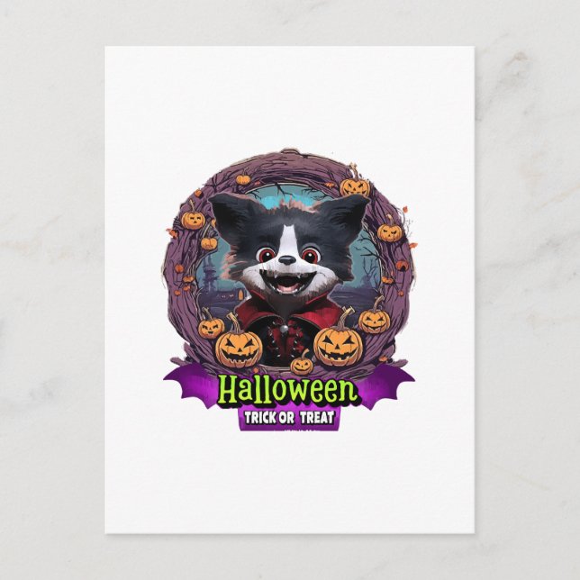 Carte Postale Costume d'Halloween pour chiot (Devant)