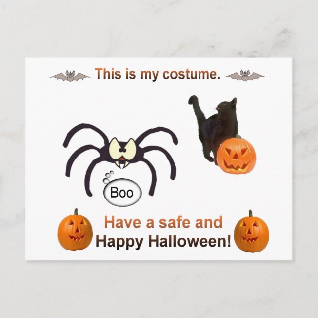 Carte Postale Costume drôle d'Halloween (Devant)