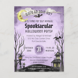 Carte Postale Costume éffrayant Halloween Spooktacular Black Pur
