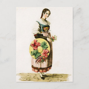 Carte Postale Costume suisse traditionnel du canton de Lucerne