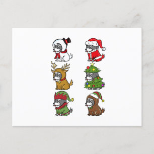 Carte Postale Costumes de Noël Schnauzer