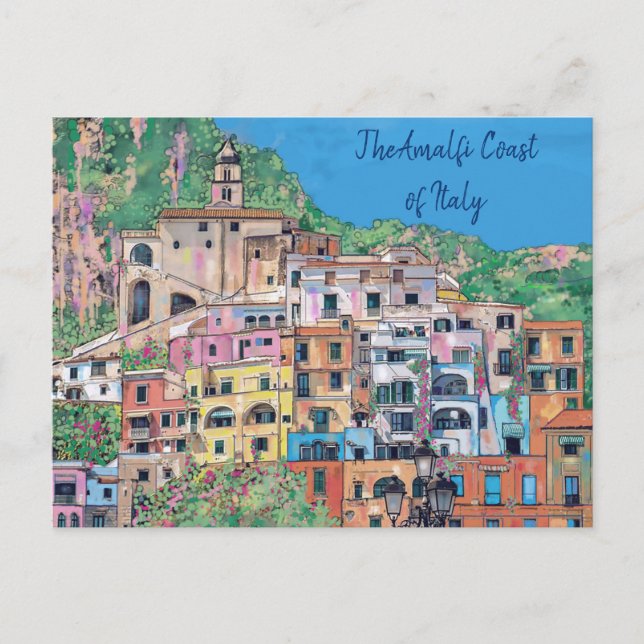 Carte Postale Côte amalfitaine d'Italie Art traditionnel (Devant)