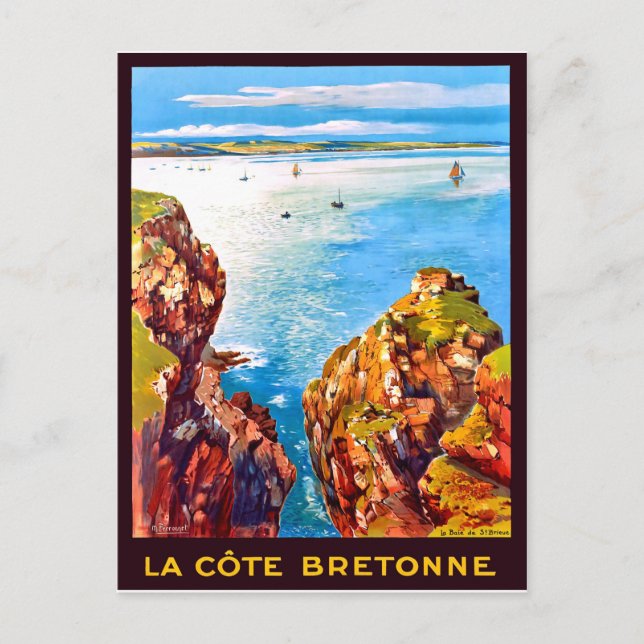 Carte Postale Côte bretonne, vue sur la région, France, voyage (Devant)