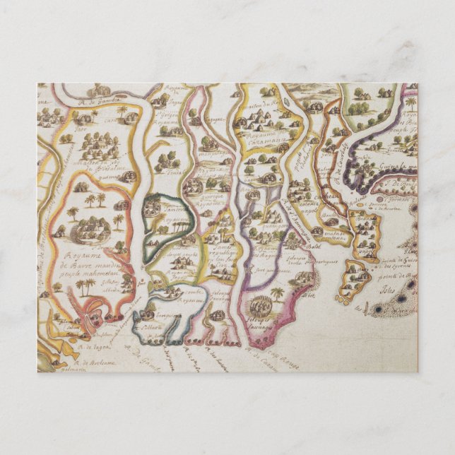Carte Postale Côte d'Afrique et fleuve Gambie | 1622 (Devant)