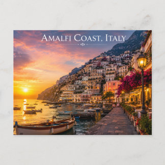 Carte Postale Côte d'Amalfi Italie Coucher de Soleil Voyage