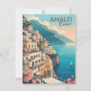 Carte Postale Côte d'Amalfi vintage