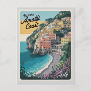 Carte Postale Côte d'Amalfi Vintage Italie Voyage