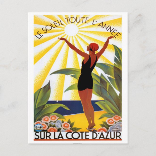 Carte Postale Côte d'Azur vintage, France - (Devant)