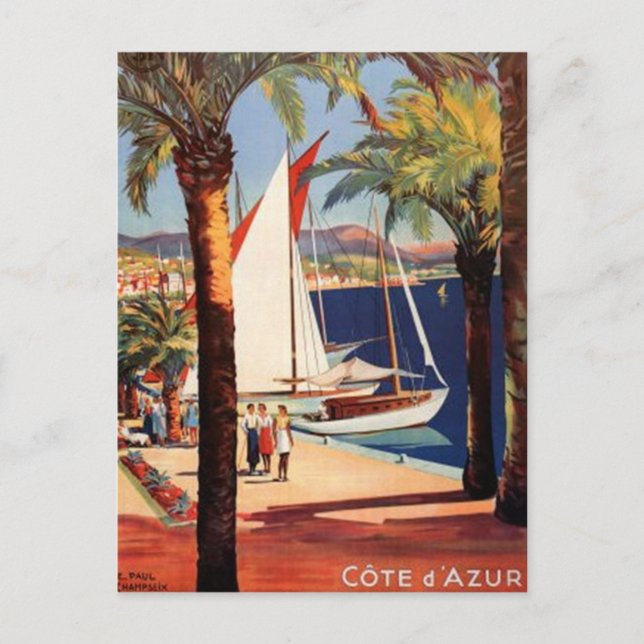 Carte Postale Côte d'Azur vintage, France - (Devant)