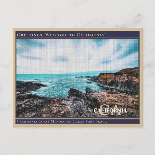 Carte Postale Côte de Californie Mendocino Océan Fort Bragg (Devant)