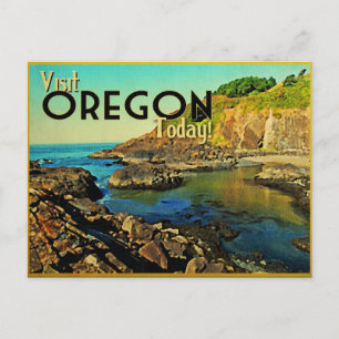 Carte Postale Côte de l'Oregon Vintage