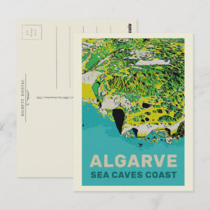 Carte Postale Côte des grottes de la mer de Benagil Algarve Port