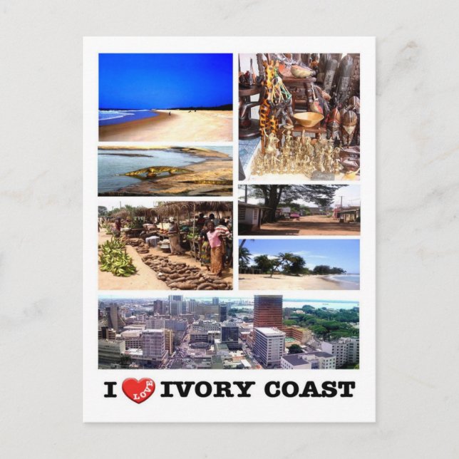 Carte Postale Côte d'Ivoire - I Love - (Devant)