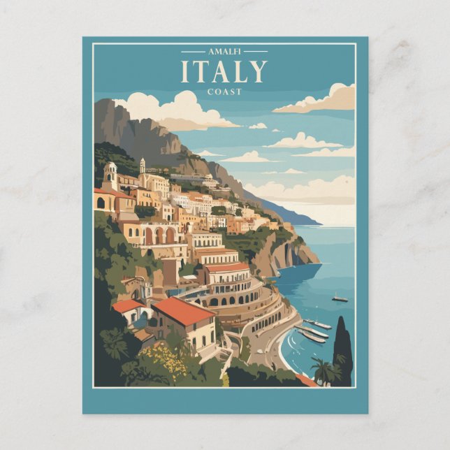 Carte Postale Côte italienne d'Amalfi (Devant)