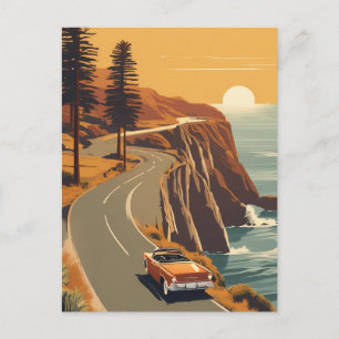 Carte Postale Côte Pacifique Californie Côte Rétro