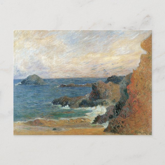 Carte Postale Côte rocheuse par Paul Gauguin, Impressionnisme Vi (Devant)