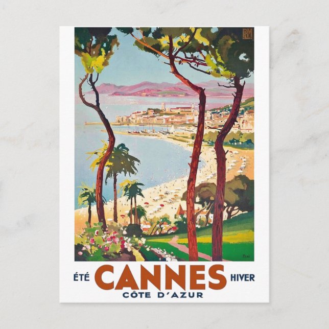 Carte Postale Côte vintage d'Azur Cannes (Devant)
