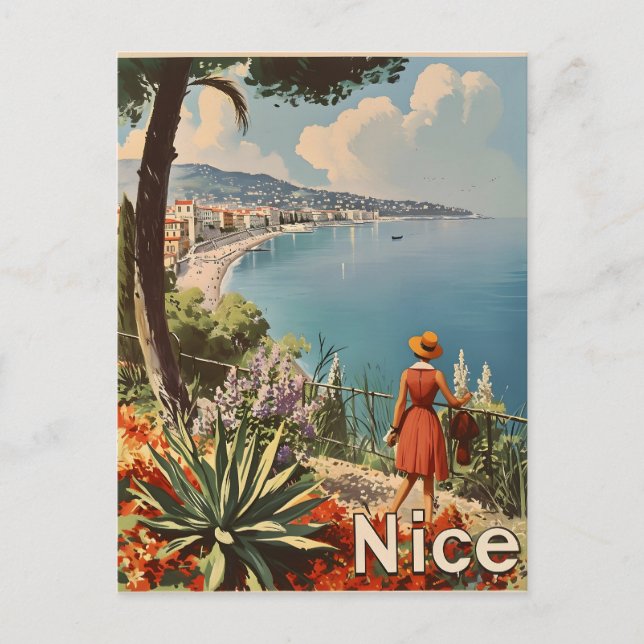 Carte postale Côte vintage de Nice Côte d'Azur (Devant)