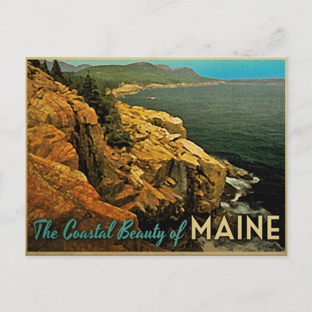 Carte Postale Côte vintage du Maine (Devant)