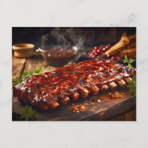 Carte Postale Côtes Levées Grillées BBQ