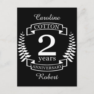 Carte Postale Coton mariage anniversaire 2 ans mariés