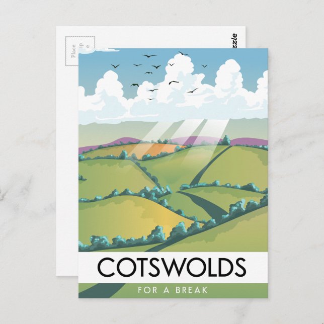 Carte Postale Cotswolds pour une pause. (Devant / Derrière)