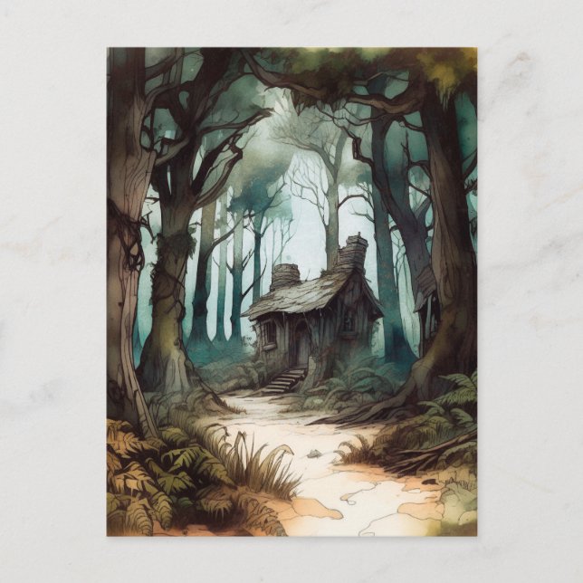 Carte Postale Cottage forestier enchanté (Devant)