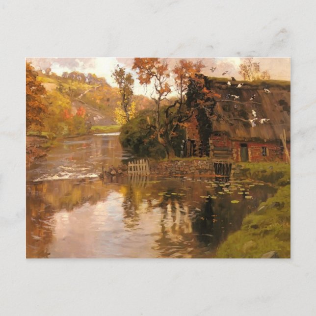 Carte Postale Cottage par un ruisseau par Frits Thaulow (Devant)