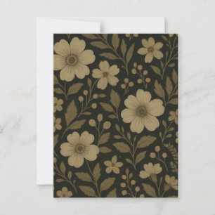 Carte Postale Cottagecore Fleur Foncé Botanique Moody