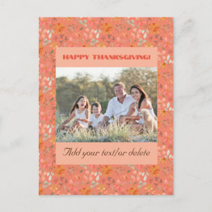 Carte Postale Cottagecore fleurs grâces souhaits oranges