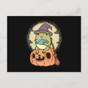 Carte Postale Cottagecore grenouille esthétique avec Casquette d